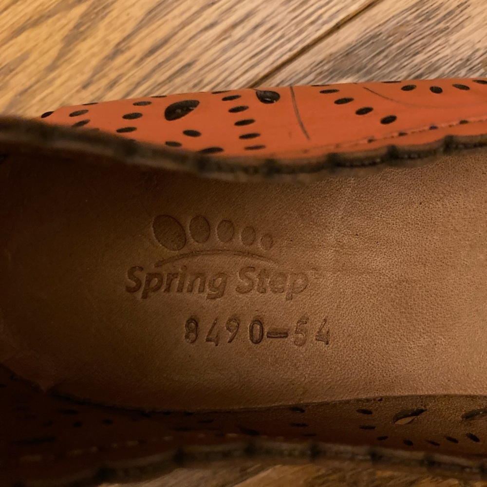 Spring Step Orange Flats with Perforated Design - Picture 6 of 6